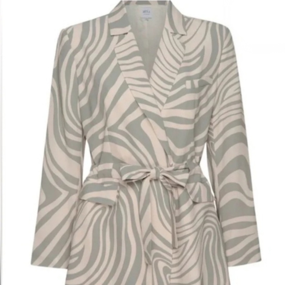Misa Los Angeles Beige and Gray Blazer
